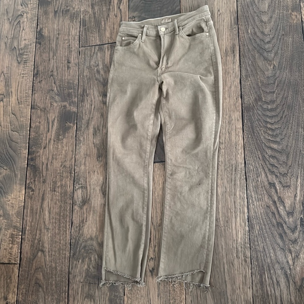 Mother Stretch Denim Fray Crops